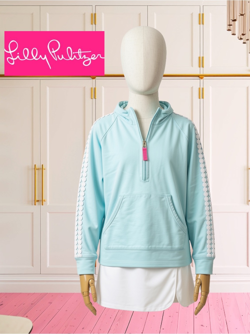 Lilly Pulitzer Girls Skipper Popover Pullover Lace Trim